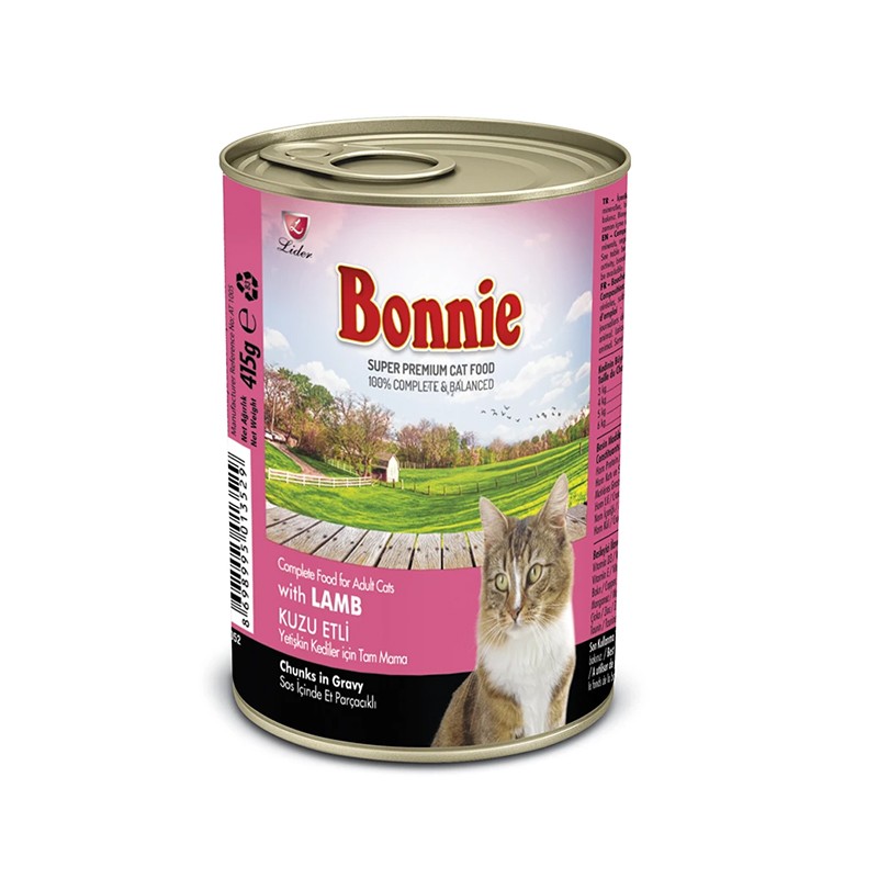 Bonnie Kuzu Etli Yetişkin Kedi Konservesi 400 gr