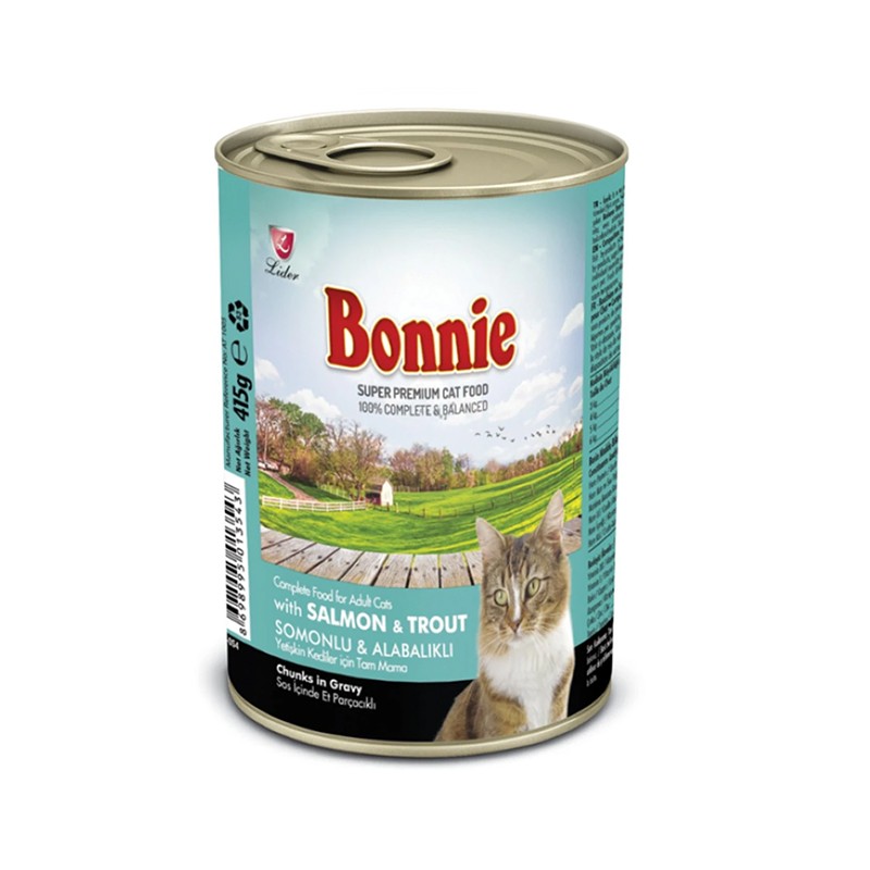 Bonnie Somonlu Yetişkin Kedi Konservesi 400 gr