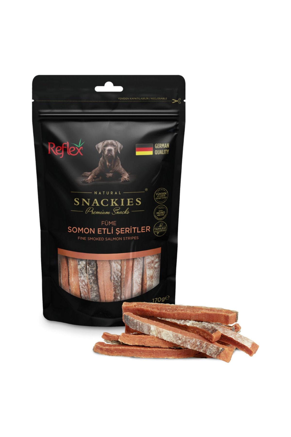 Reflex Snackies Doğal Füme Somon Etli Şeritler 170 Gr