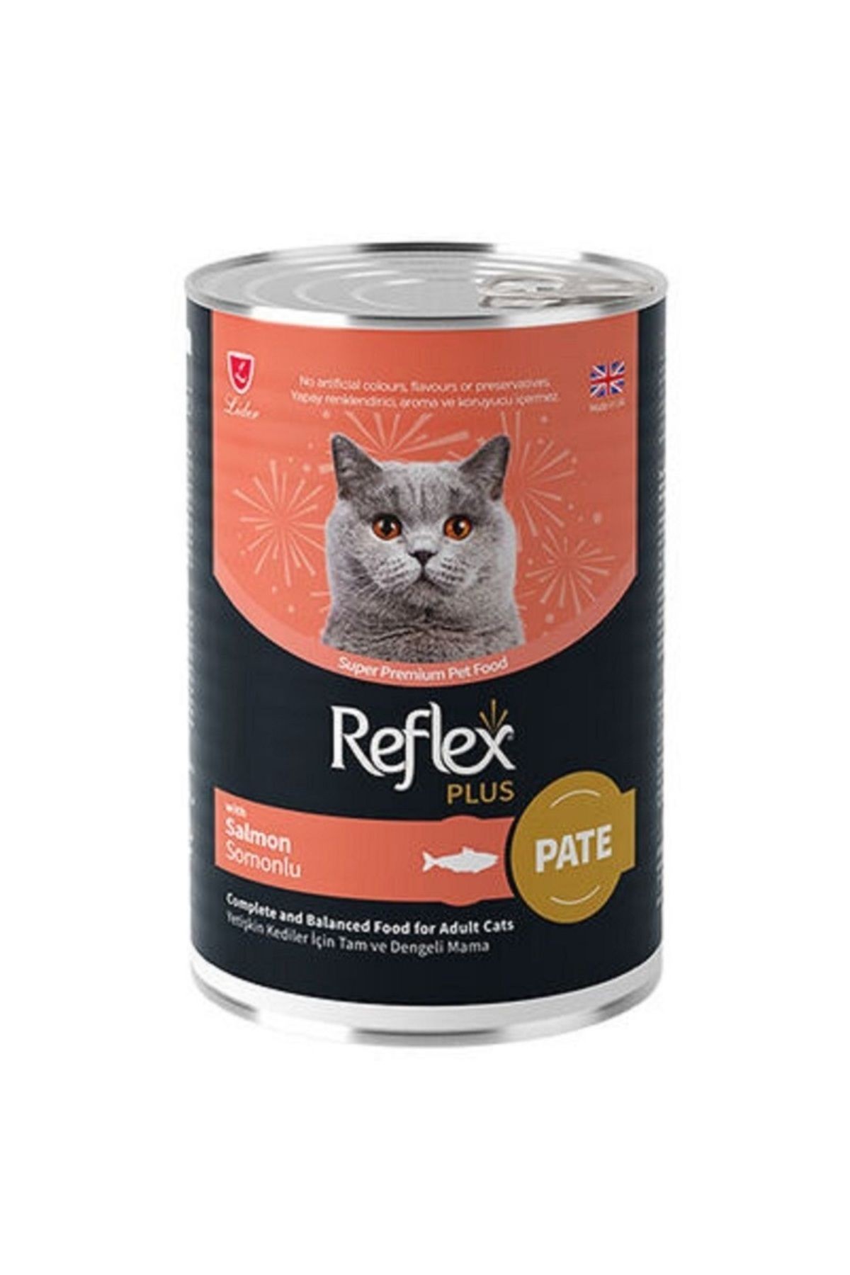 Reflex Plus Pate İçinde Et Parçacıklı Somonlu Yetişkin Kedi Yaş Konservesi 395gr