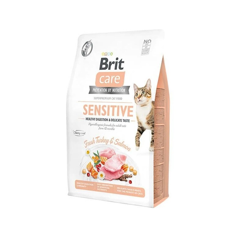 Brit Care Sensitive Hypo-Allergenic Sindirim Sistemi Destekleyici Tahılsız Yetişkin Kedi Maması 2kg