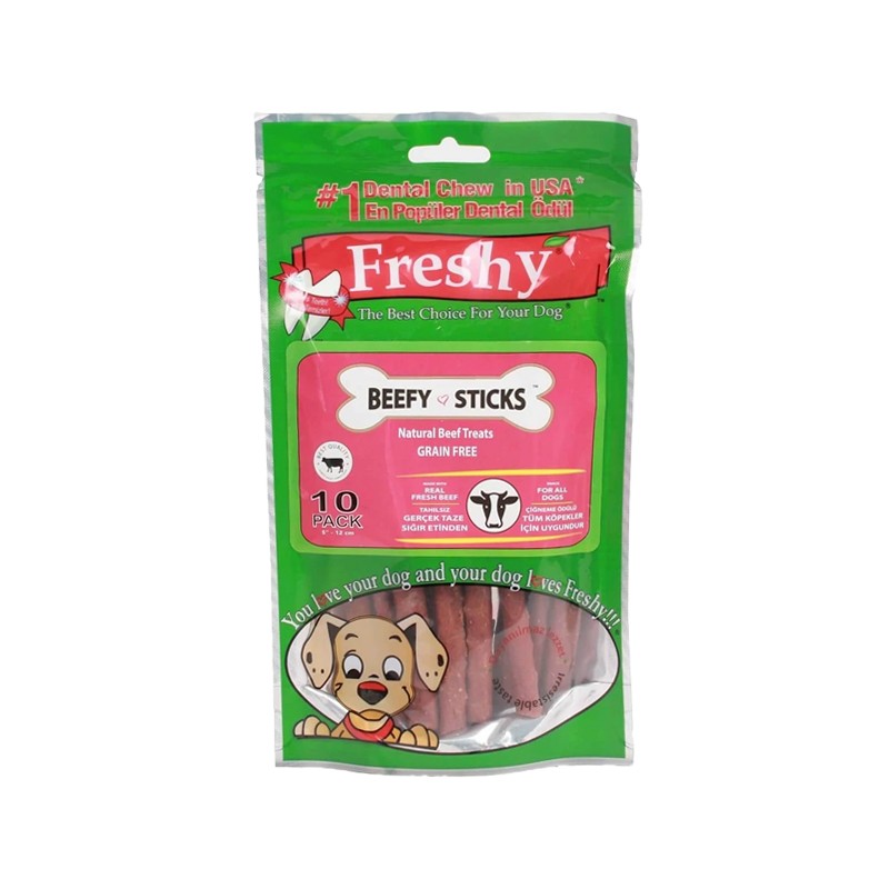 Freshy Beefy Sticks 12cm Köpek Ödülü 10 adet 100gr