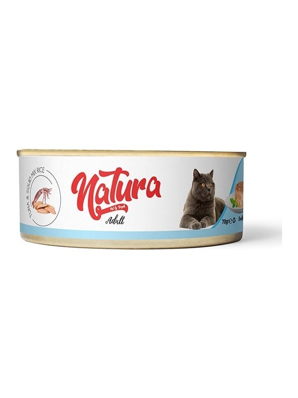 Natura Pet Adult Tahılsız Ton Balık ve Kalamarlı Yetişkin Kedi Konservesi 70 gr