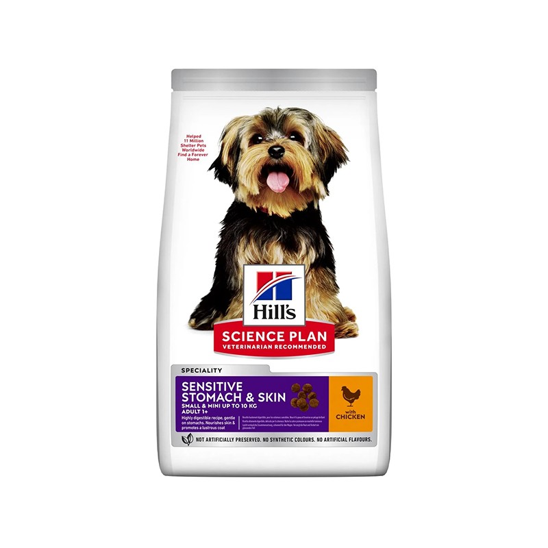 Hill's Small&Mini Hassas Sindirim ve Deri İçin Tavuk Etli Köpek Maması 1,5kg