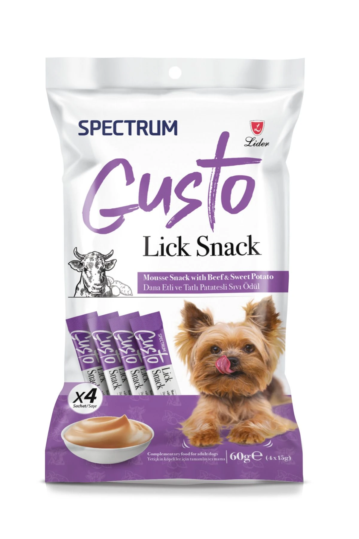 Spectrum Gusto Dana Etli ve Tatlı Patatesli Köpek Sıvı Ödülü 4x15gr