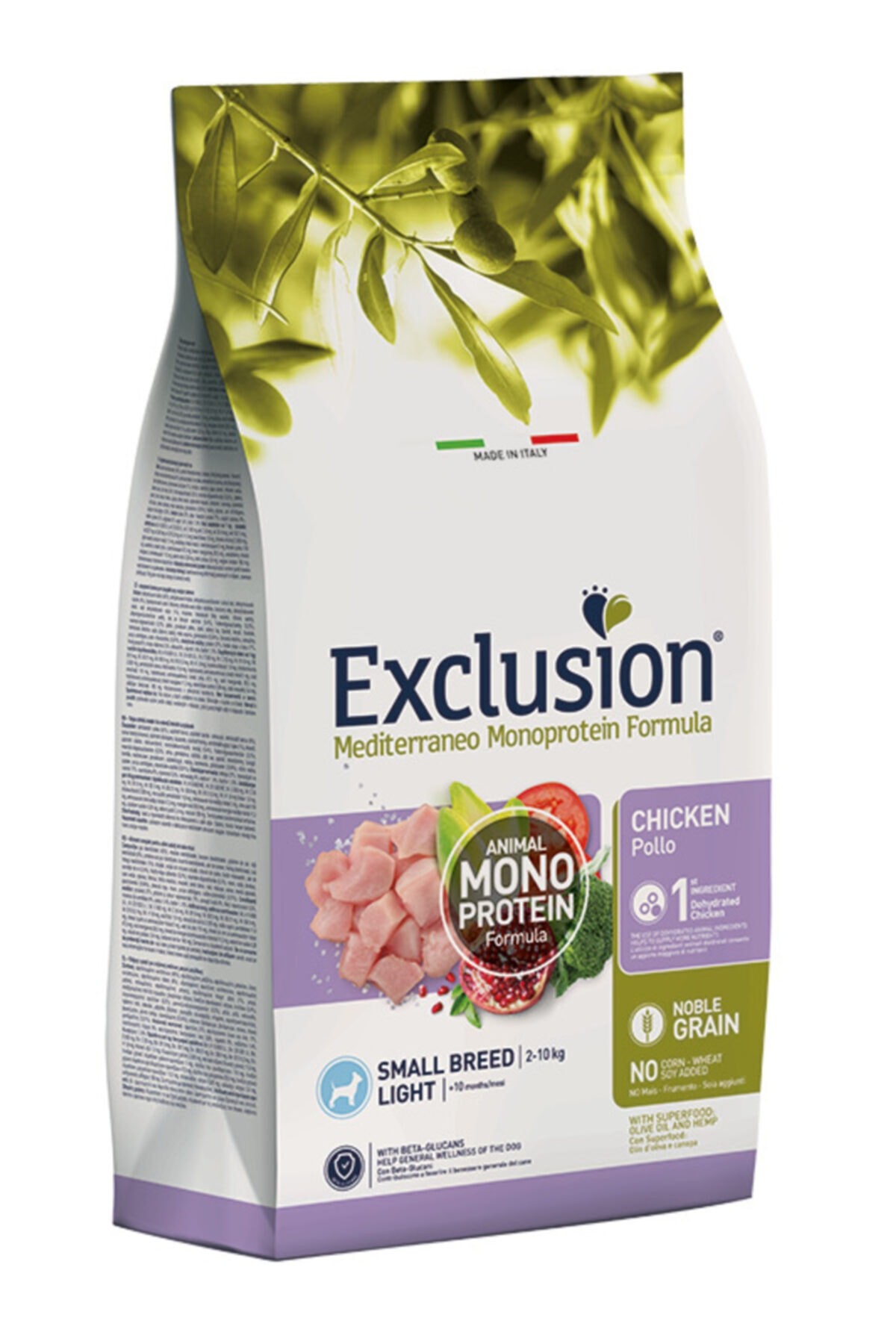 Exclusion Monoprotein Düşük Tahıllı Tavuklu Ve Narlı Küçük Irk Light Köpek Maması 2kg