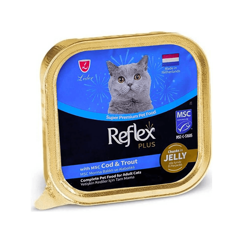 Reflex Plus Pate Yetişkin Morina Balıklı ve Alabalıklı Kedi Yaş Mama 85 Gr