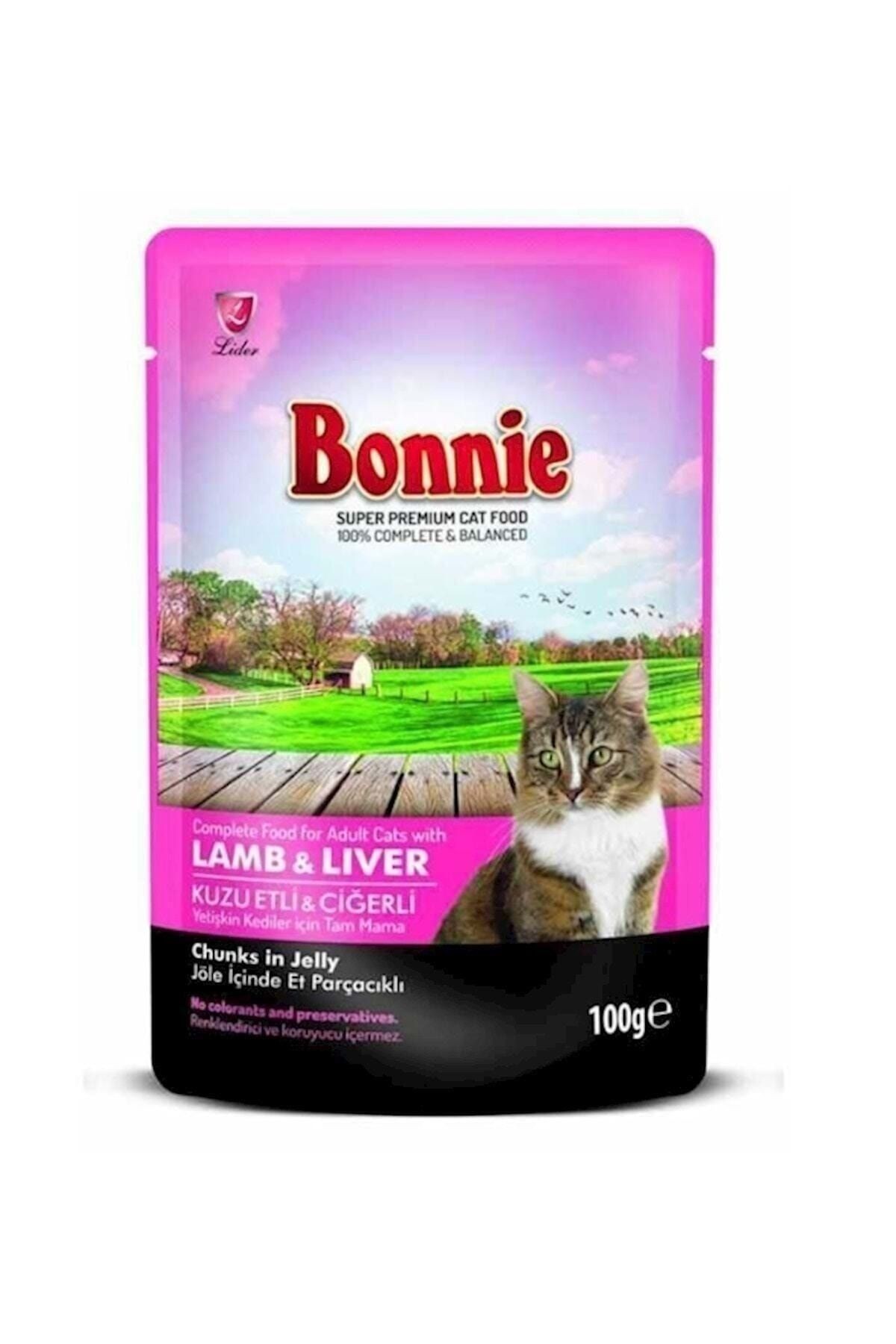 Bonnie Kuzu Etli Ve Cigerli Pouch Yetişkin Kedi Konservesi 85gr