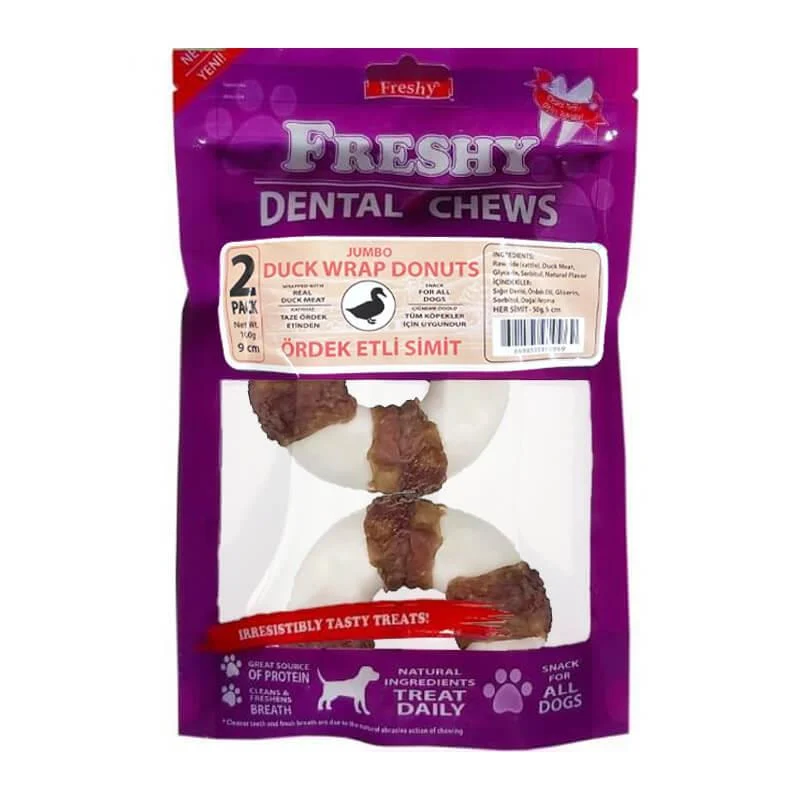 Freshy Dental Chews Duck Wrap Donuts Ördek Etli Simit Köpek Ödül Kemiği 2 Li 100 gr