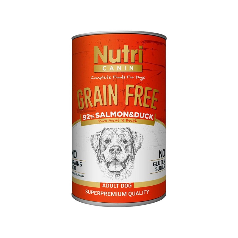 Nutri Canin %92 Somonlu ve Ördek Etli Tahılsız Köpek Konservesi 400gr