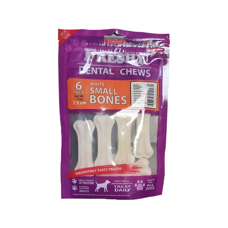 Freshy Beyaz Small Dental Bones 7,5cm 6'lı 135gr