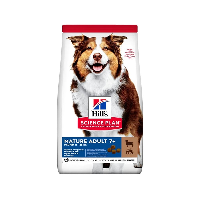 Hill's Medium Mature Adult+7 Kuzu Etli Köpek Maması 14kg