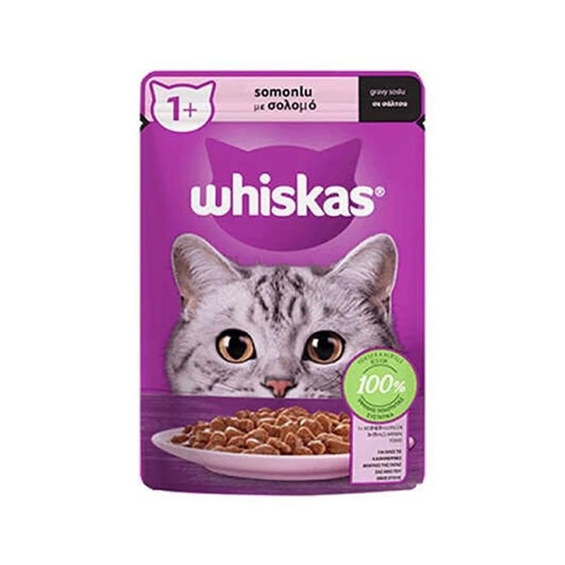 Whiskas Sos Içinde Somonlu Yetişkin Kedi Konservesi 85gr