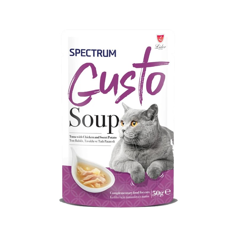 Spectrum Gusto Ton Balıklı ,Tavuklu ve Tatlı Patatesli Kedi Çorbası 50 gr