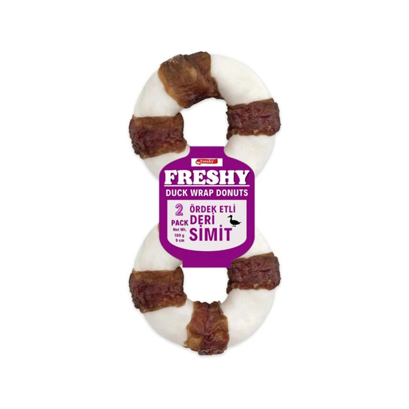 Freshy Dental Chews Duck Wrap Donuts Ördek Etli Simit Köpek Ödül Kemiği 2 Li 100 gr