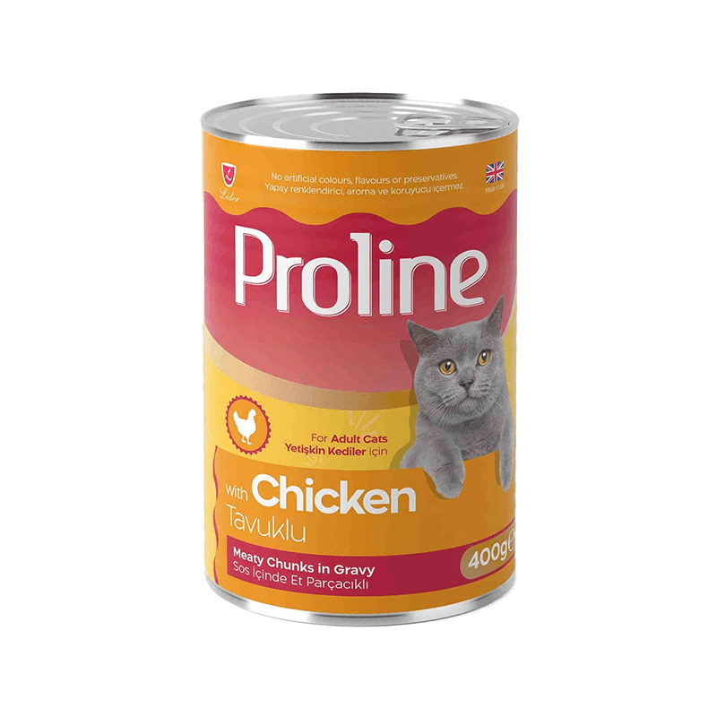 Proline Sos İçinde Et Parçacıklı Tavuk Etli Kedi Konservesi 400gr