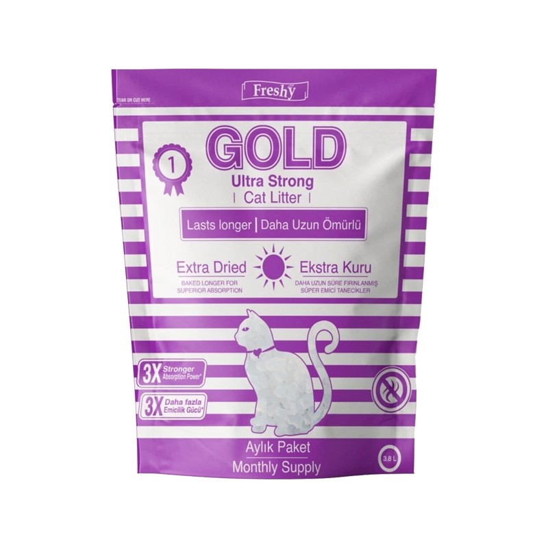 Freshy Gold Silika Kristal Kedi Kumu 3.8lt