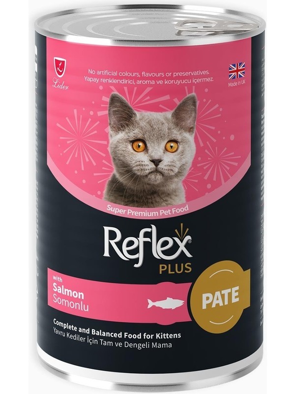 Reflex Plus Pate Içinde Et Parçacıklı Somonlu Yavru Kedi Konservesi 395gr