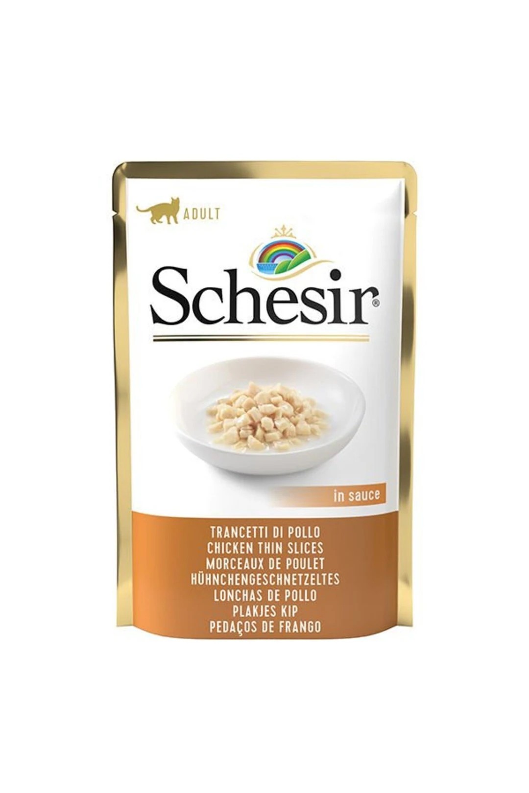 Schesir Sos Içinde Kıyılmış Tavuklu Yetişkin Kedi Yaş Maması 85 gr