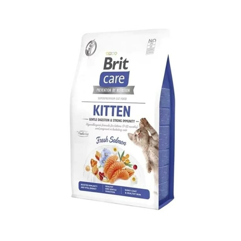 Brit Care Gentle Digestion & Strong Immunity Somonlu Tahılsız Yavru Kedi Maması 2kg