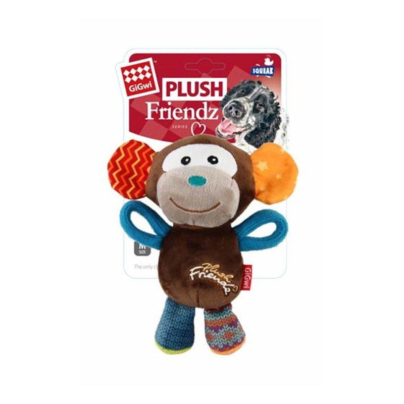 Gigwi Plush Friendz Sesli Maymun Peluş Köpek Oyuncağı