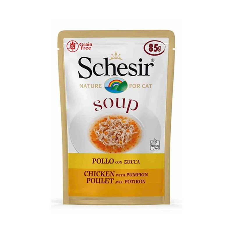 Schesir Yetişkin Kediler Için Doğal Tavuklu Ve Balkabaklı Kedi Çorbası 85 gr