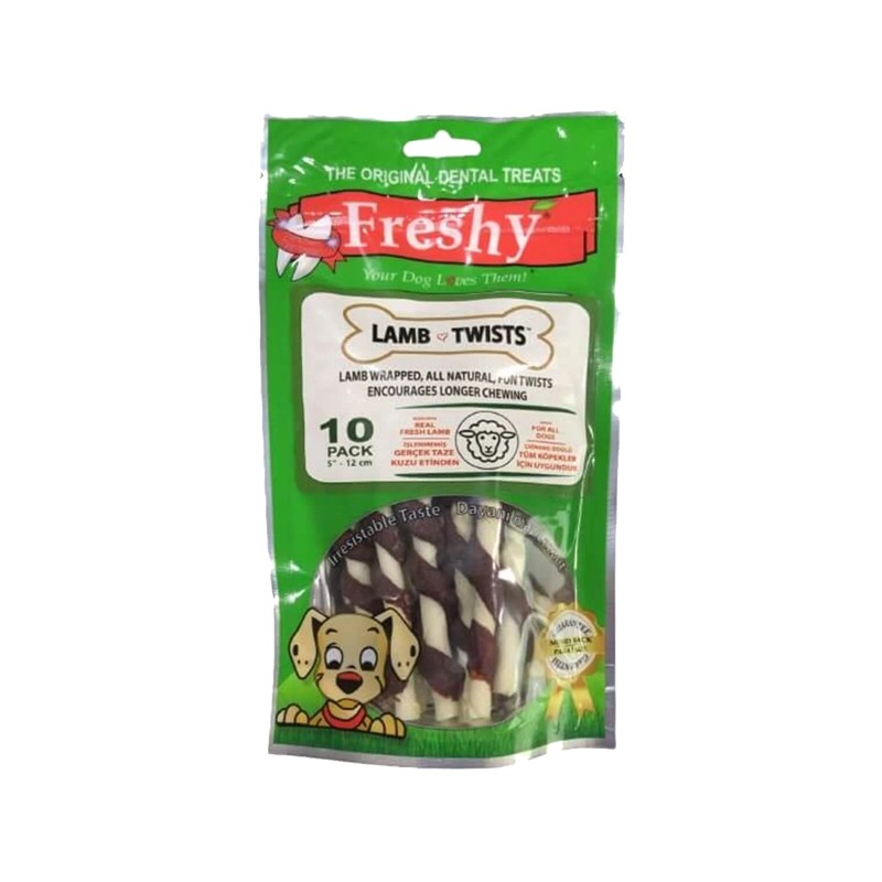 Freshy Lamb Twist 13cm Köpek Ödülü 10 adet 100gr