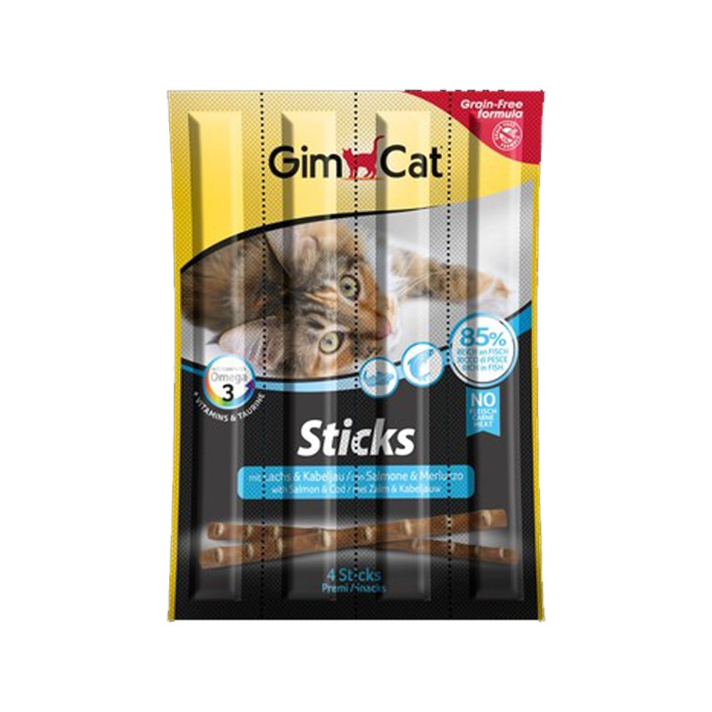 Gimcat Kedi Ödül Çubuğu Sticks Somonlu ve Morina Balıklı 20gr