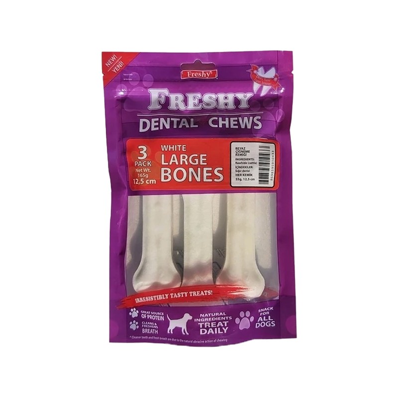 Freshy Beyaz Large Dental Bones 12,5cm 3'lü 165gr