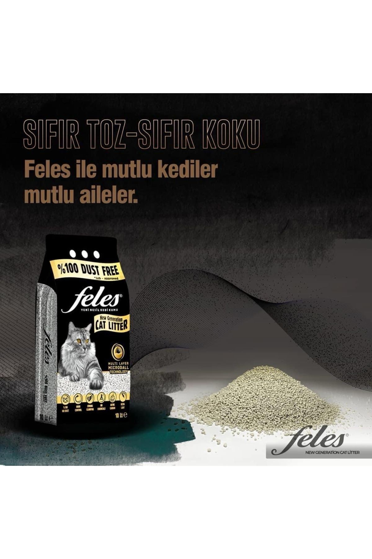 Feles Kedi Kumu %100 Tozsuz 10lt