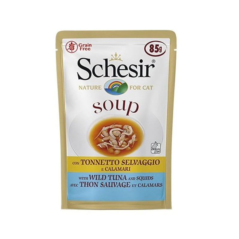 Schesir Ton Balıklı Kalamarlı Tamamlayıcı Kedi Konservesi 85 gr