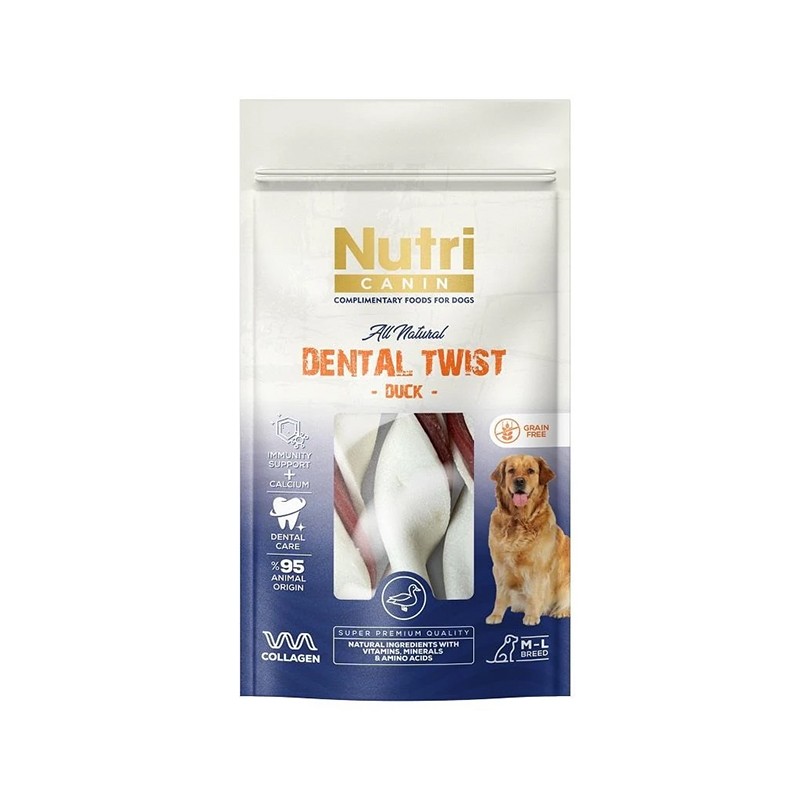 Nutri Canin S-M Köpekler İçin Dental Twist Ördek Etli Kemik 80gr