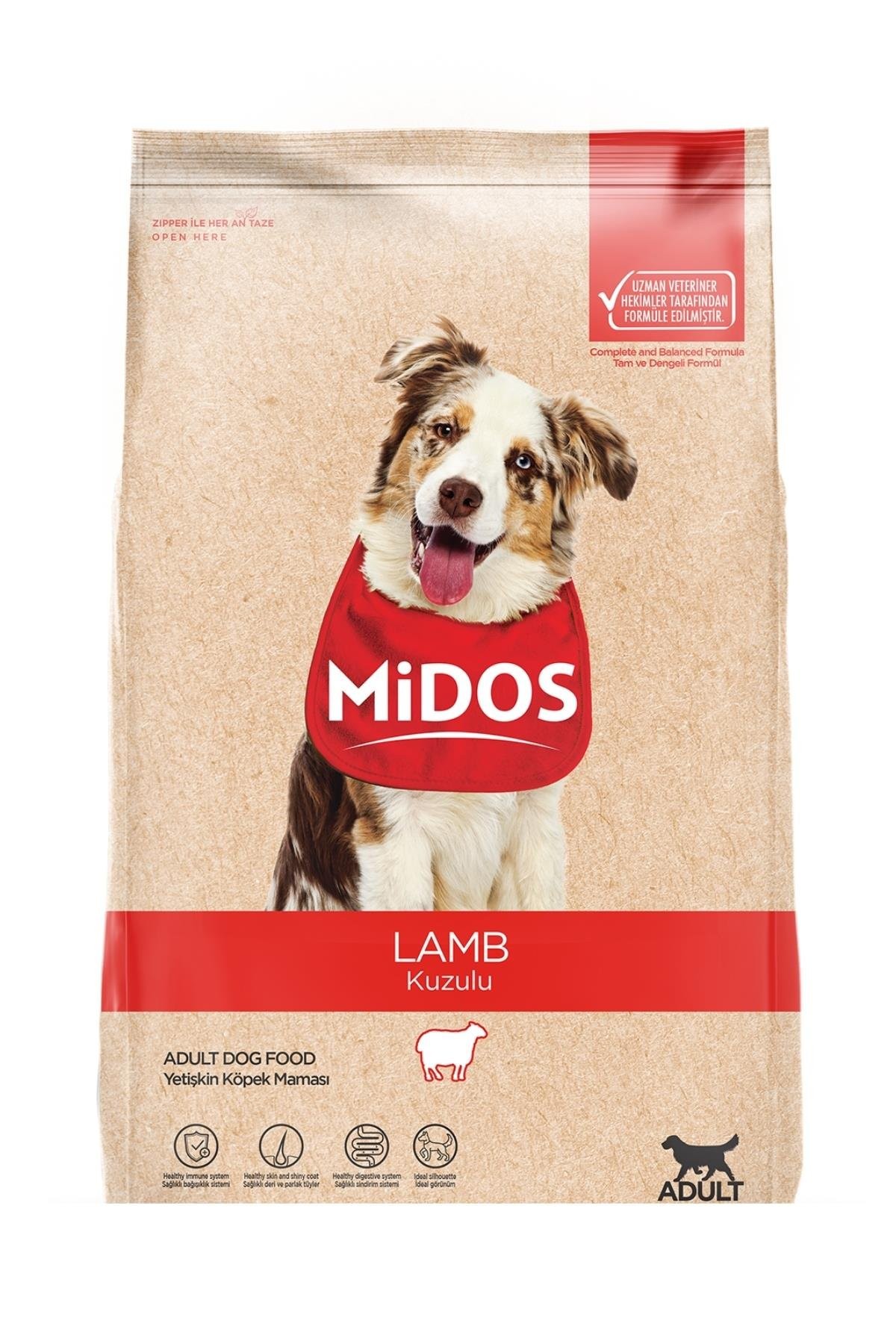 Midos Kuzu Etli Yetişkin Köpek Maması 15kg