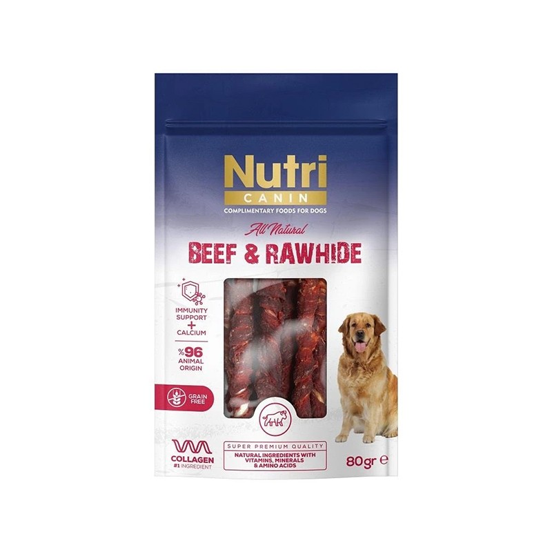 Nutri Canin Sığır Etli Sarılı Kemik 80gr