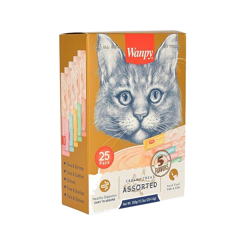 Wanpy Karışık Sıvı Kedi Ödülü Tekli 14 Gr 25'li paket