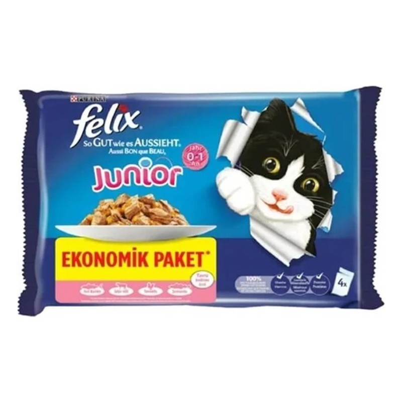 Felix Multipack Tavuklu Yavru Kedi Yaş Maması 4X85gr