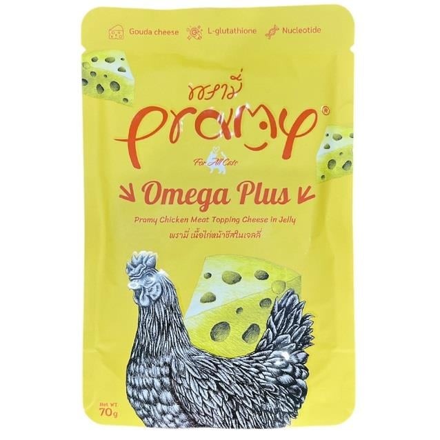 PRAMY JÖLE İÇİNDE TAVUKLU VE PEYNİRLİ YETİŞKİN KEDİ MAMASI 70G