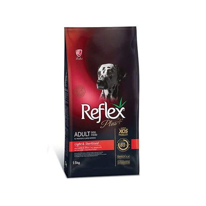 Reflex Plus Orta Ve Büyük Irk Sterilised&Light Kuzulu Yetişkin Köpek Maması 15 Kg