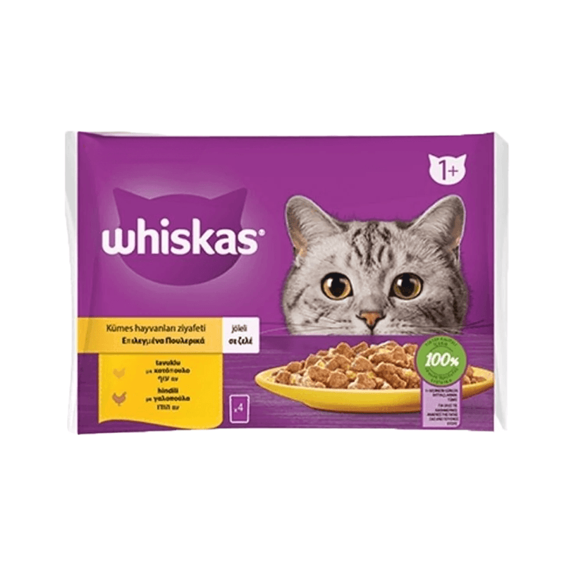 Whiskas Pure Delight Tavuklu Hindili 4x85 Gr