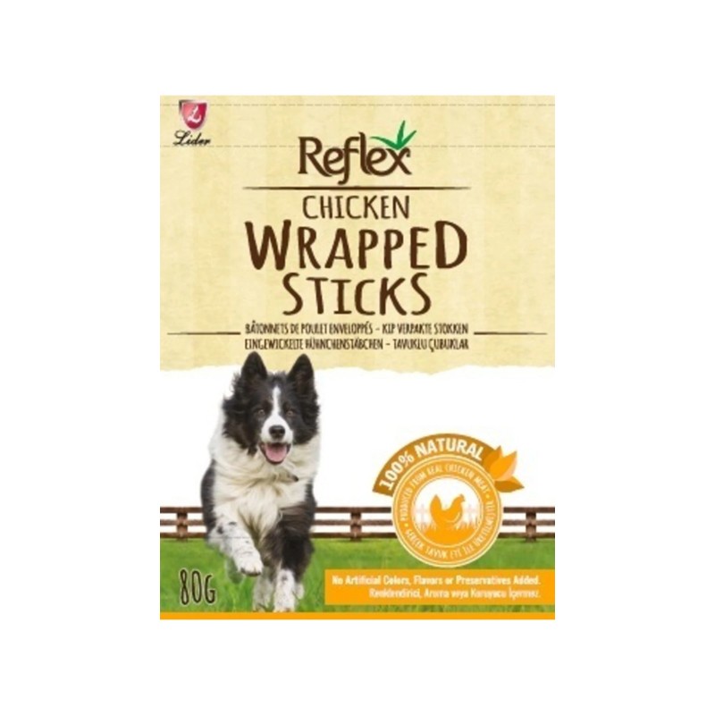 Reflex Dog Tavuklu Ödül Çubuk - Chicken Wrapped Sticks 80 Gr