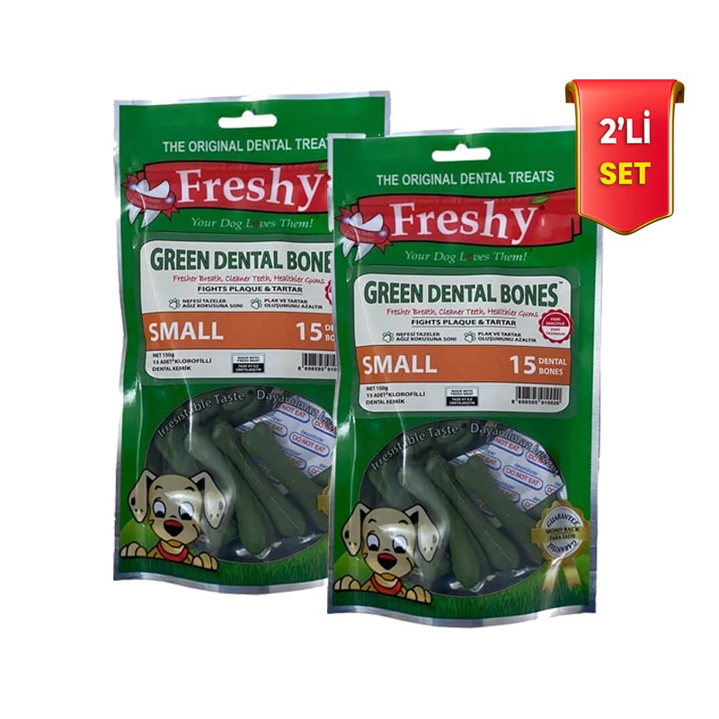 Freshy Green Dental Bones Ağız Ve Diş Sağlığı Için Ödül Küçük Boy 15'li 2'li Paket