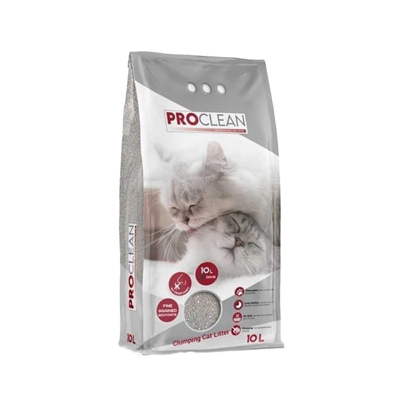 Proclean Naturel Kalın Taneli Bentonit Kokusuz Topaklanan Kedi Kumu 10 Lt