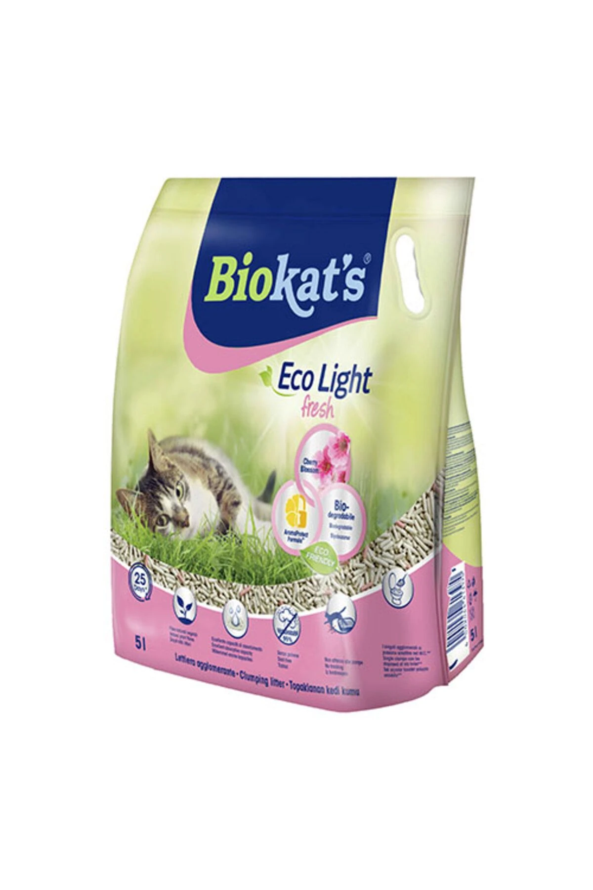 Biokat's Eco Light Fresh Cherry Blossom Taze Kiraz Çiçeği Kokulu Pelet Kedi Kumu 5 Lt
