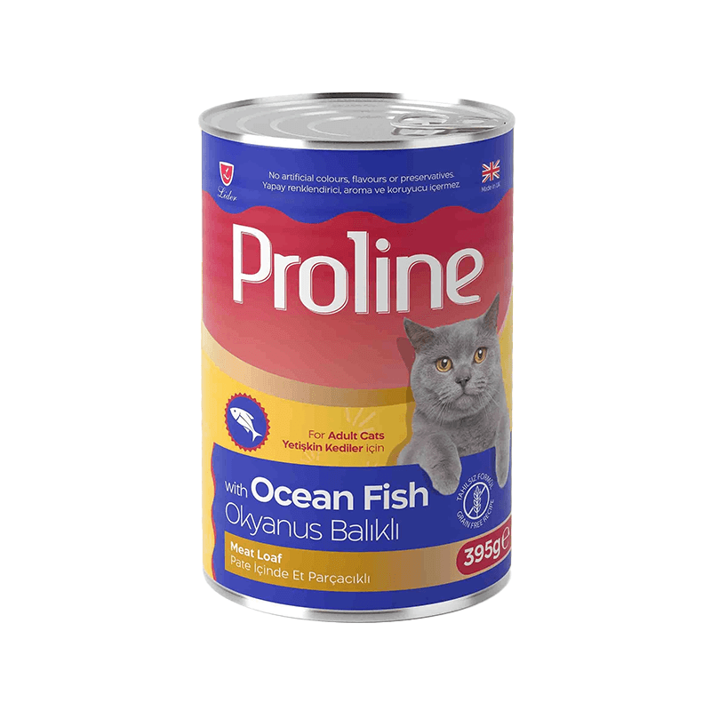 Proline Pate İçinde Et Parçacıklı Okyanus Balıklı Yetişkin Kedi Konservesi 395gr