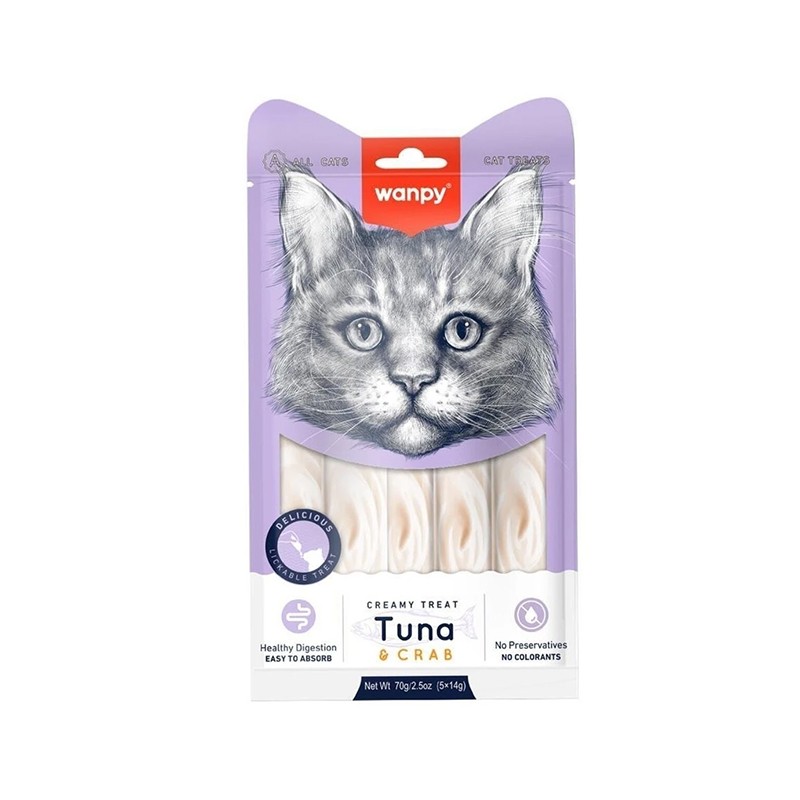 Wanpy Ton-Yengeç Krema Likit Kedi Ödülü 5x14gr