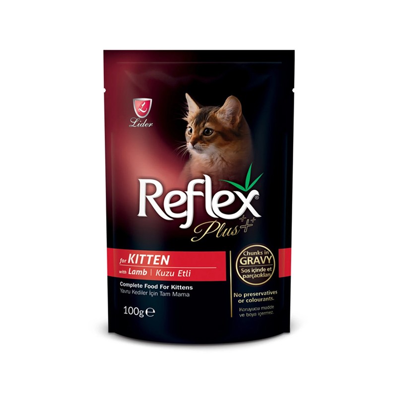 Reflex Plus Kuzulu Pouch Yavru Kedi Konserve Sos İçinde Et Parçacıklı 100 Gr