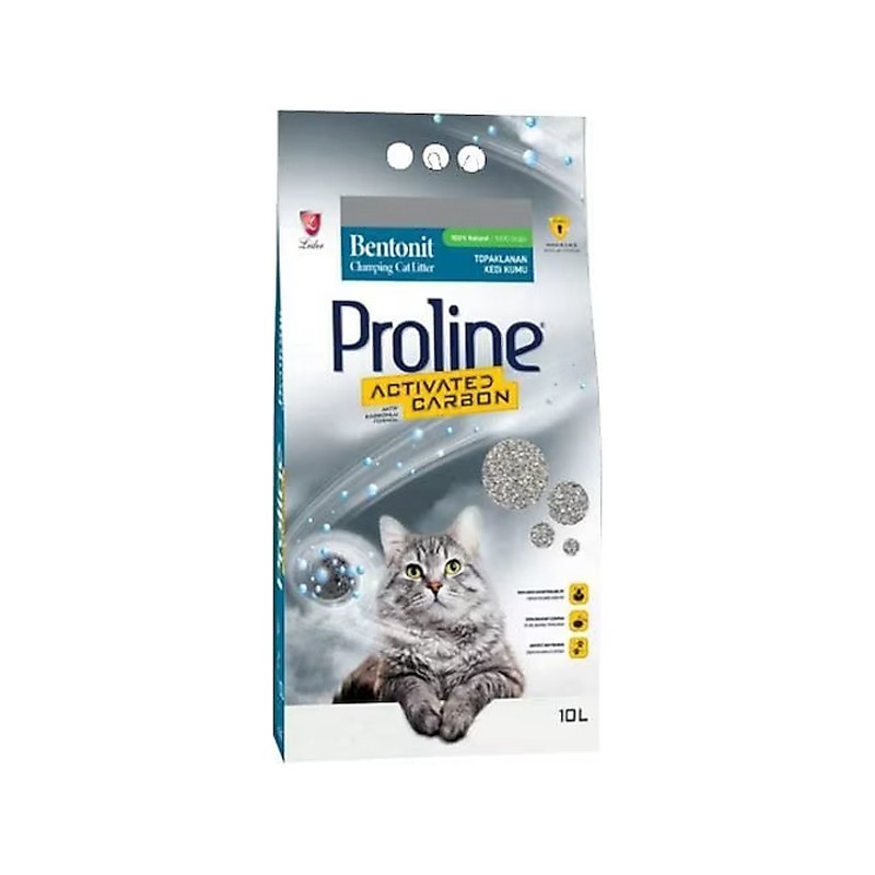 Proline Aktif Karbonlu Kokusuz Topaklanan Kedi Kumu 10lt