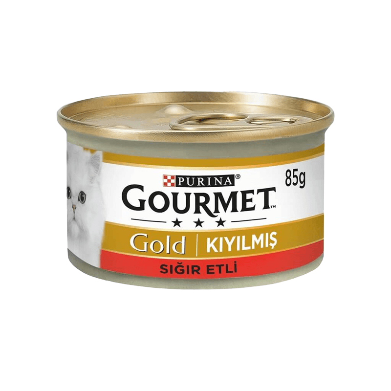 Gourmet Gold Kıyılmış Sığır Etli Konserve Kedi Maması 85gr 24 Adet