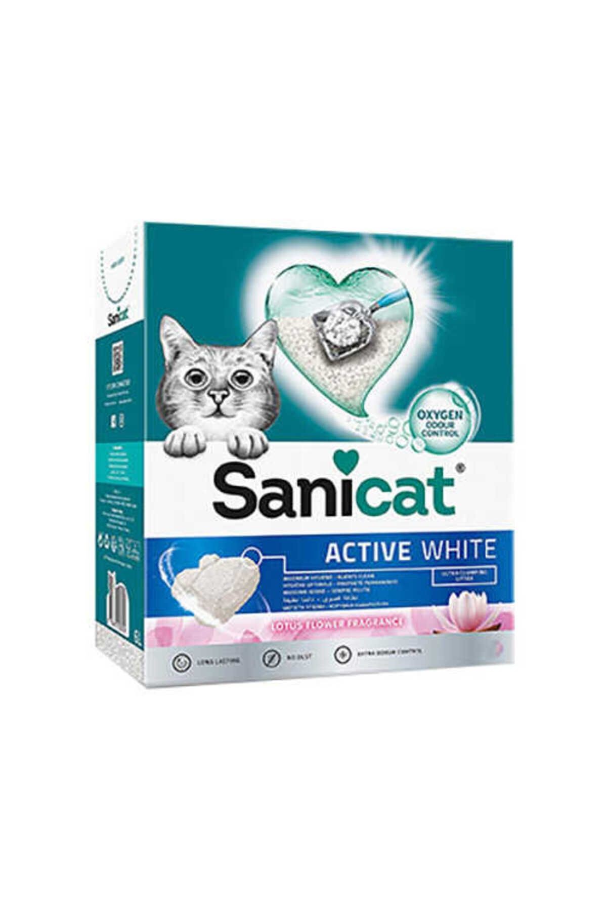 Sanicat Active White Topaklanan Kedi Kumu Lotus Çiçeği Kokulu 10lt