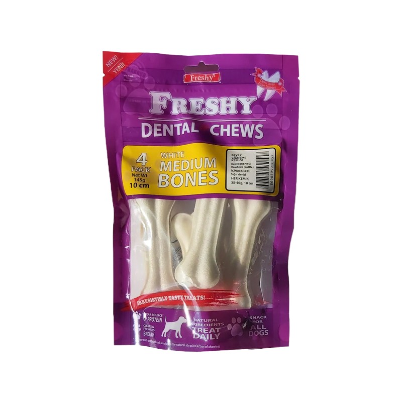 Freshy Beyaz Medium Dental Bones 10cm 4'lü 145gr